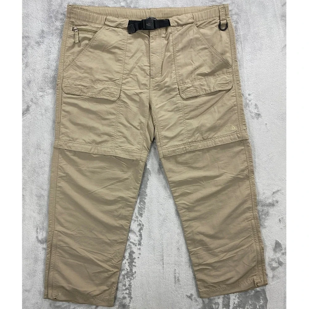 The North Face Paramount Peak Convertible Cargo Pants Mens XL Dune Beige Hiking